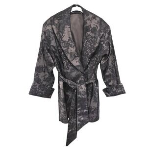Mycra Pac Designer Wear Women S/M Bronze Black Damask Floral Rain Jacket Belt